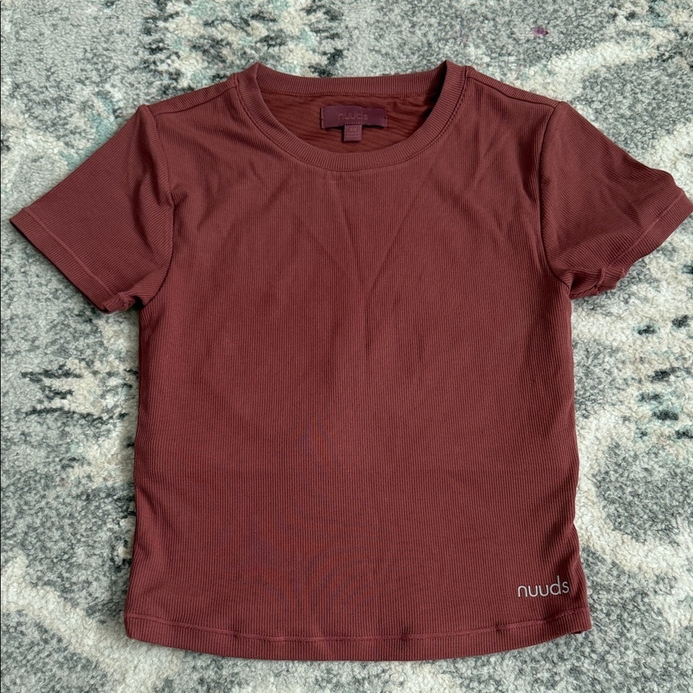 Nuuds Sporty Rib Bra Tee in Mauve